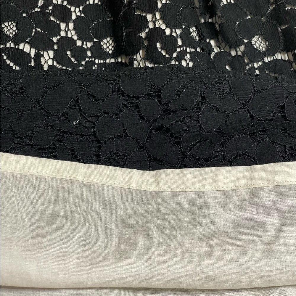 TALBOTS BLACK LACE OVERLAY HOLIDAY PLEATED A-LINE SKIRT SZ 4 EUC - Picture 7 of 11